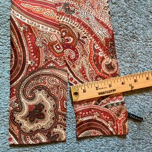 Talbots Silk Extra Long Tan/Green/Merlot/Orange Paisley scarf